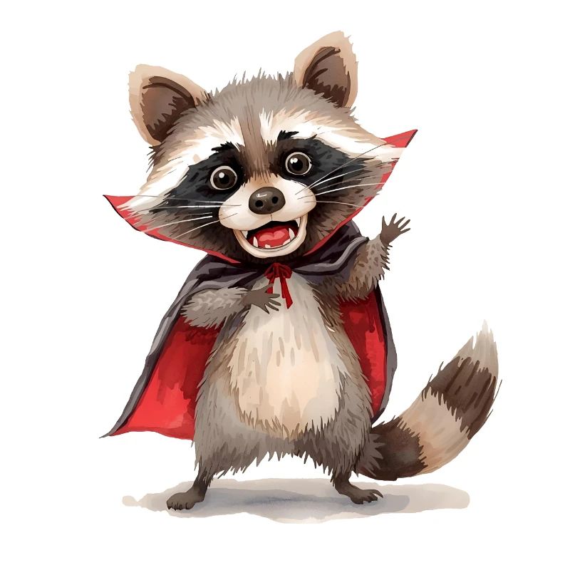 Drôle de raton laveur Dracula - Design d’Halloween