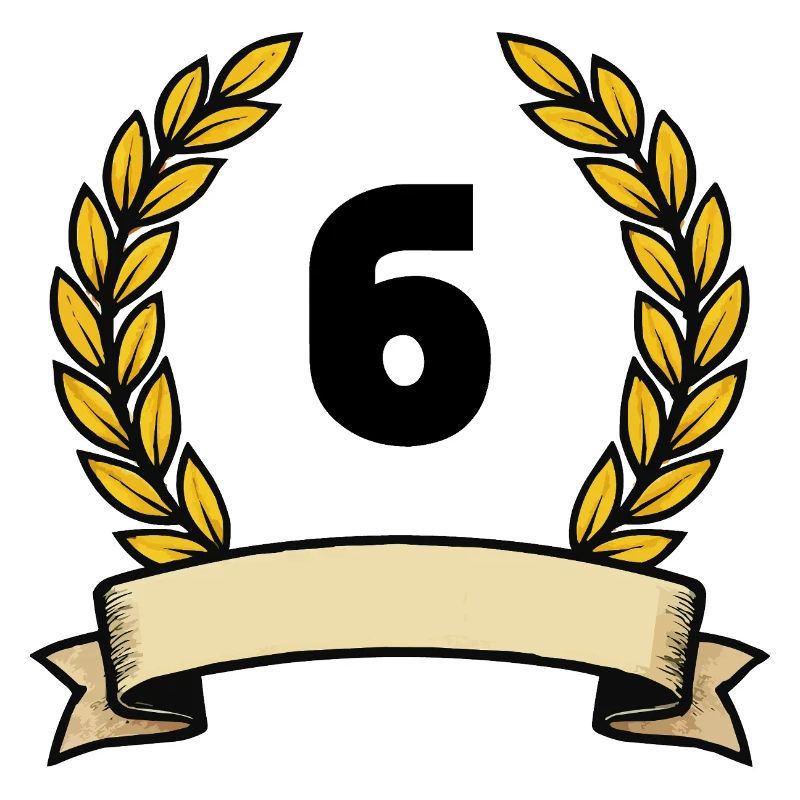Couronne de laurier dorée numéro 6