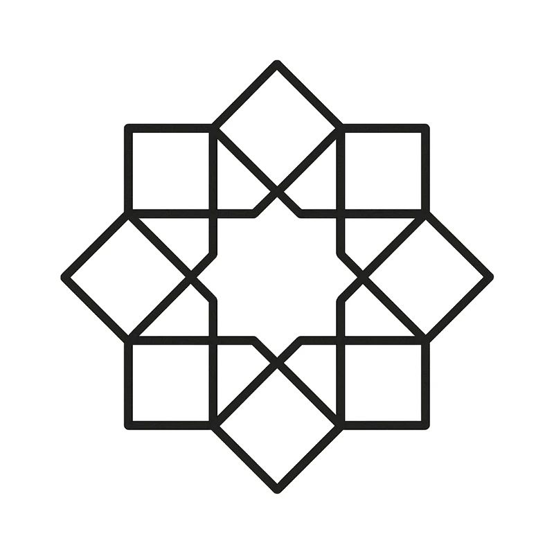 Geometric Square Star Circle Pattern