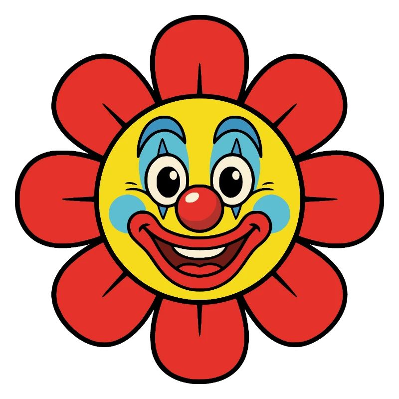 Fleur de clown de carnaval, costume de fleur éclaboussée