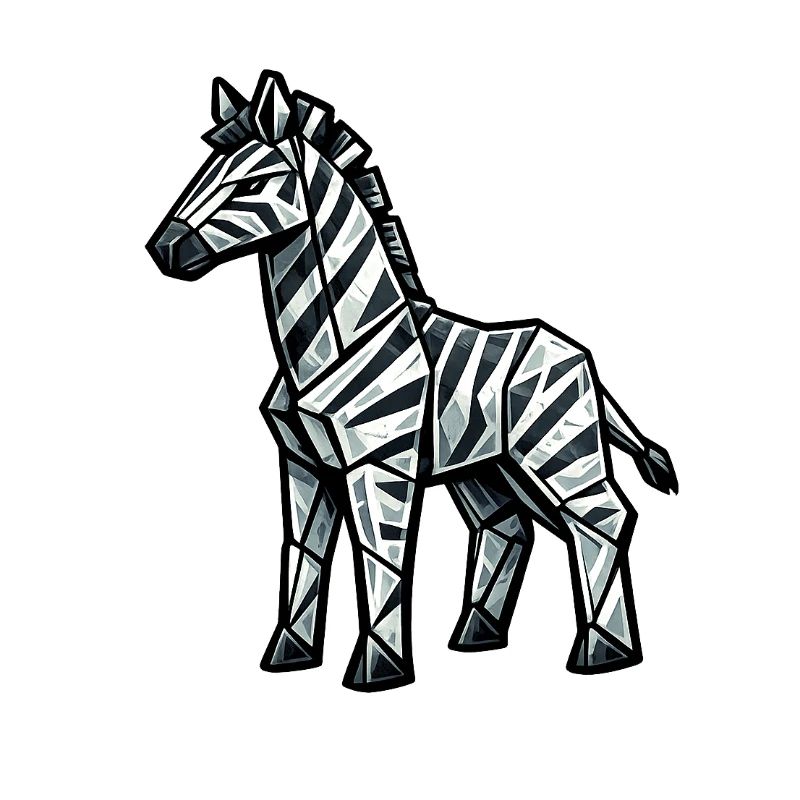 Geometric Zebra Silhouette