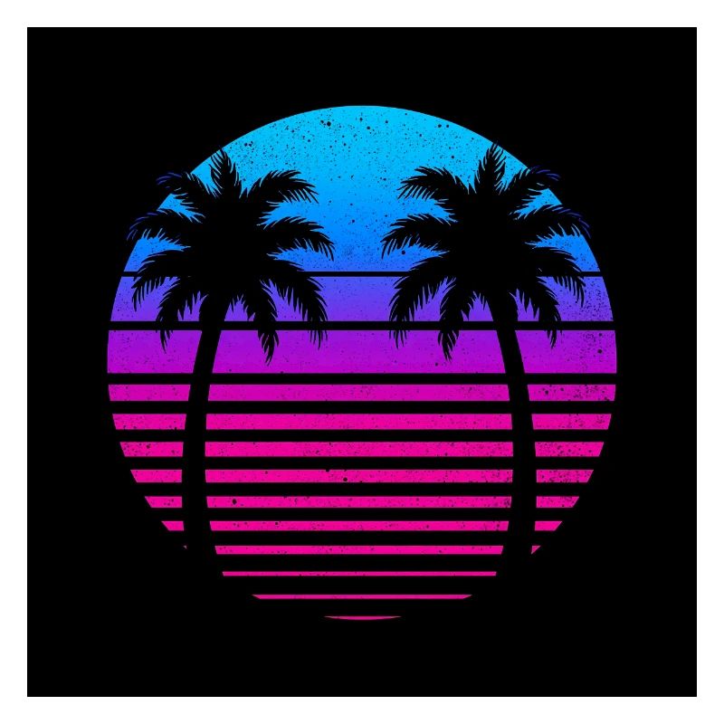 Cercle du Coucher de Soleil du Palmier Néon