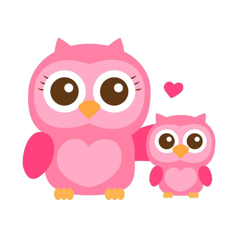 Nette Eule Mutter und Kind