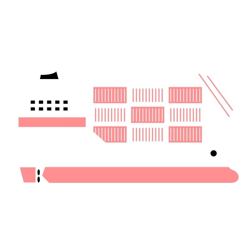 container ship pink