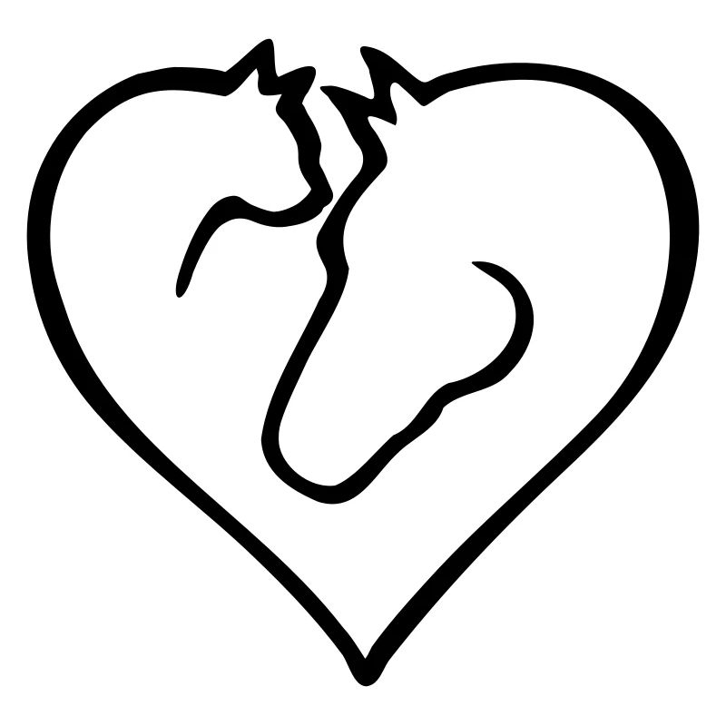 Katzenherz mit Pferd - Farbwechsel