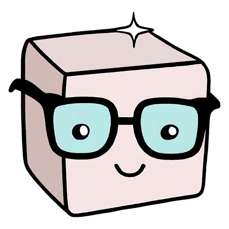 Nerd sugar cube with glasses