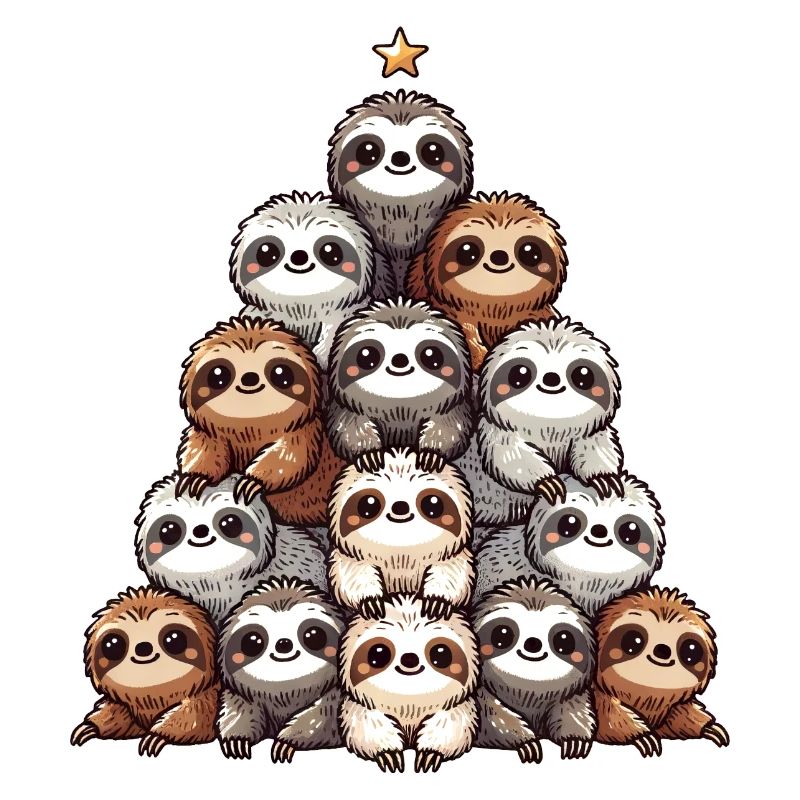 Sloth Christmas Tree Pattern