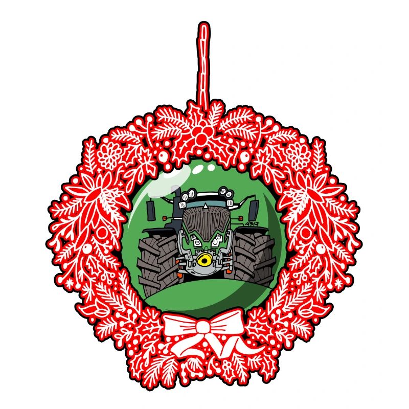 Weihnachtskranz Grün Traktor 512