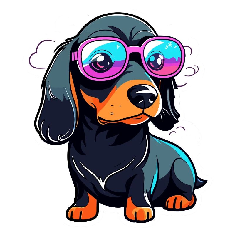 Illustration de chien teckel