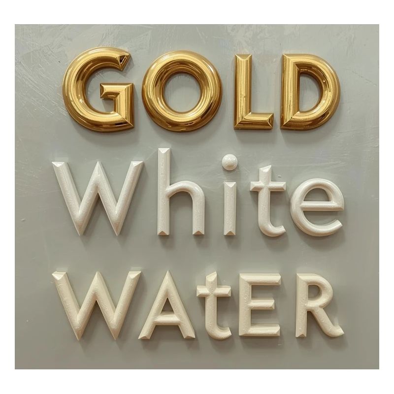 Typographie de l’eau blanche dorée
