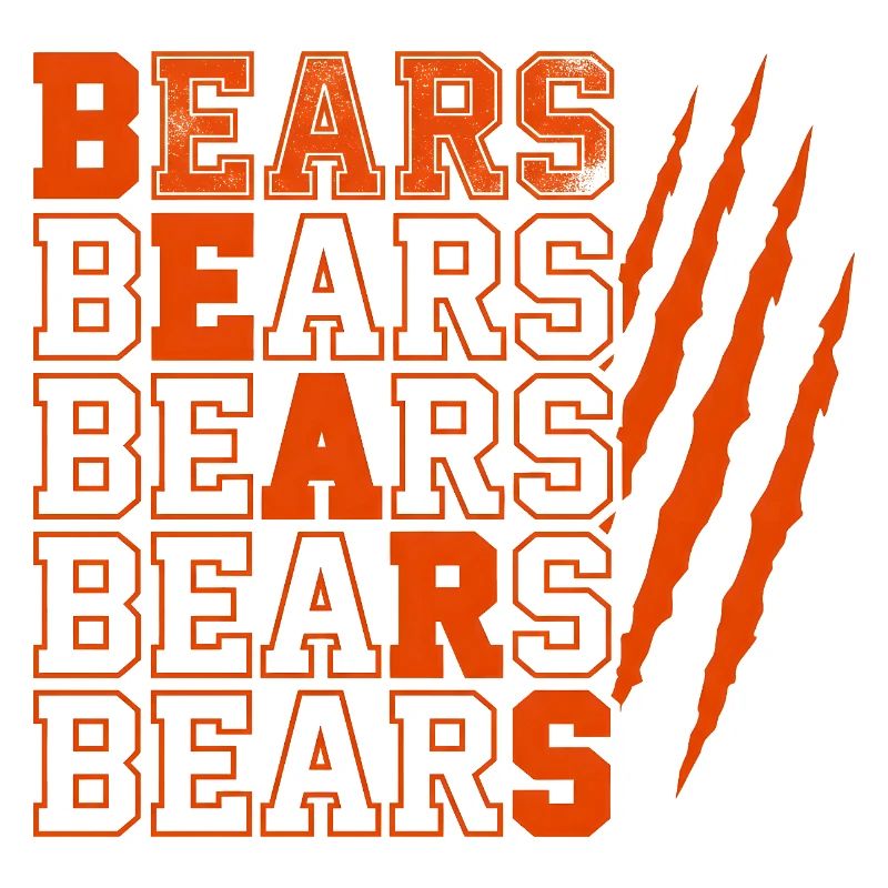 Bears Text with Distressed Claw Marks