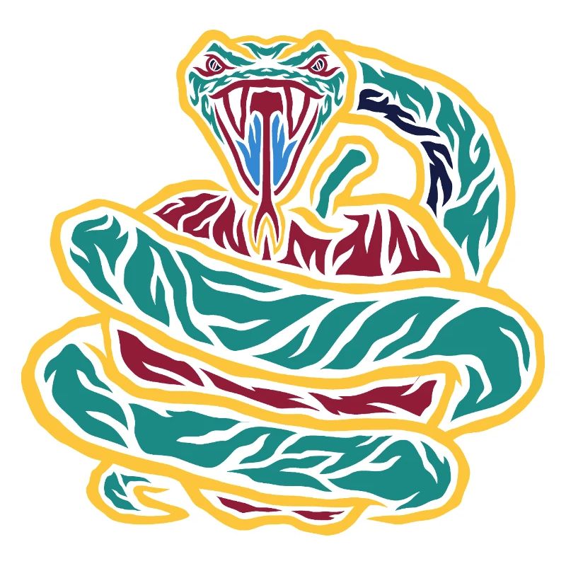 Néon serpent enroulé