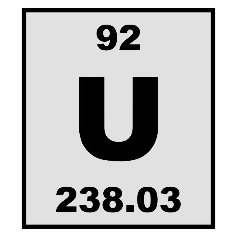 Element 92 - u (uranium) - Short (white)