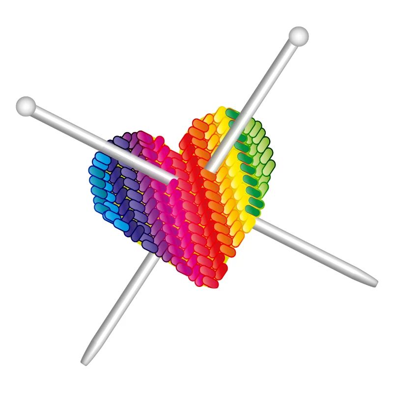 Mit Liebe gestrickt - Stricknadel mit Strick Herz