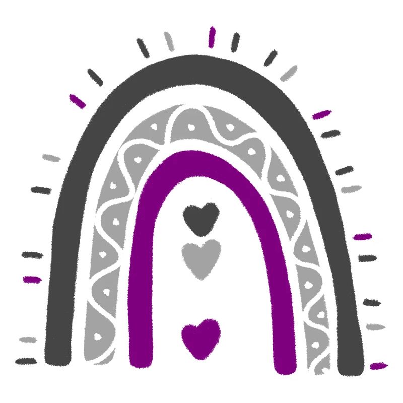Boho Rainbow Ace Pride asexué
