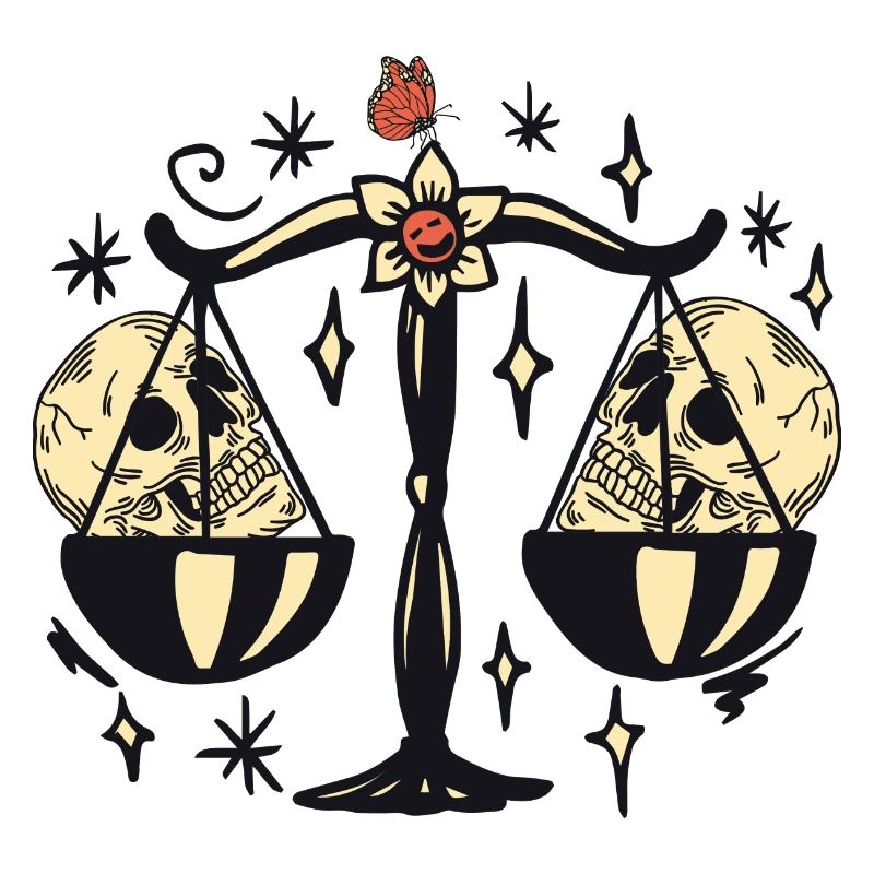 Libra with skulls