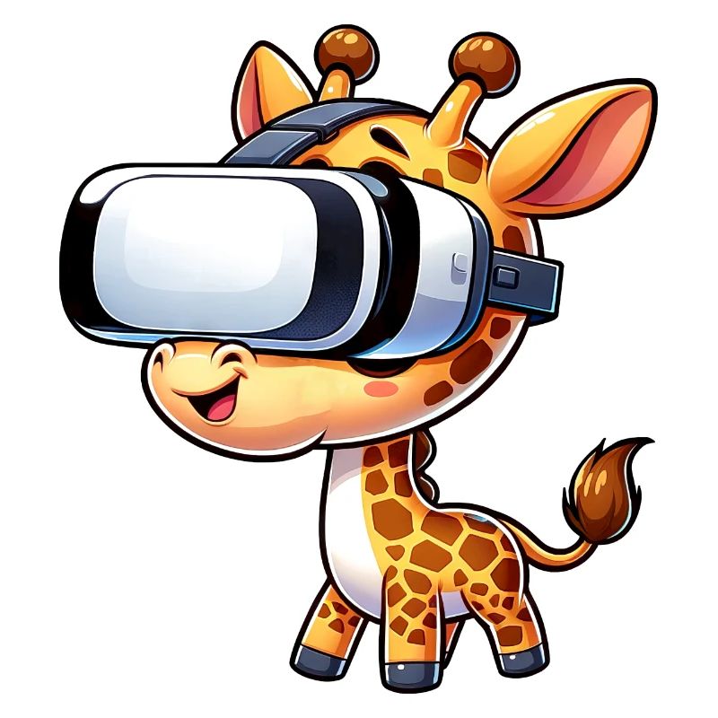 Eine Coole Giraffe mit VR Kopfteil