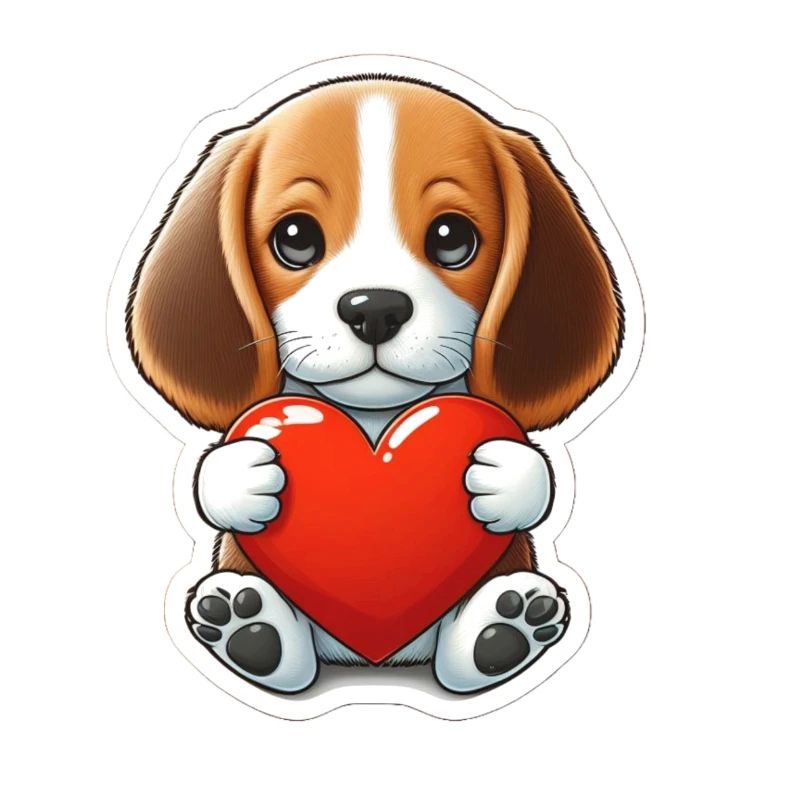 Beaglewelpe mit Herz