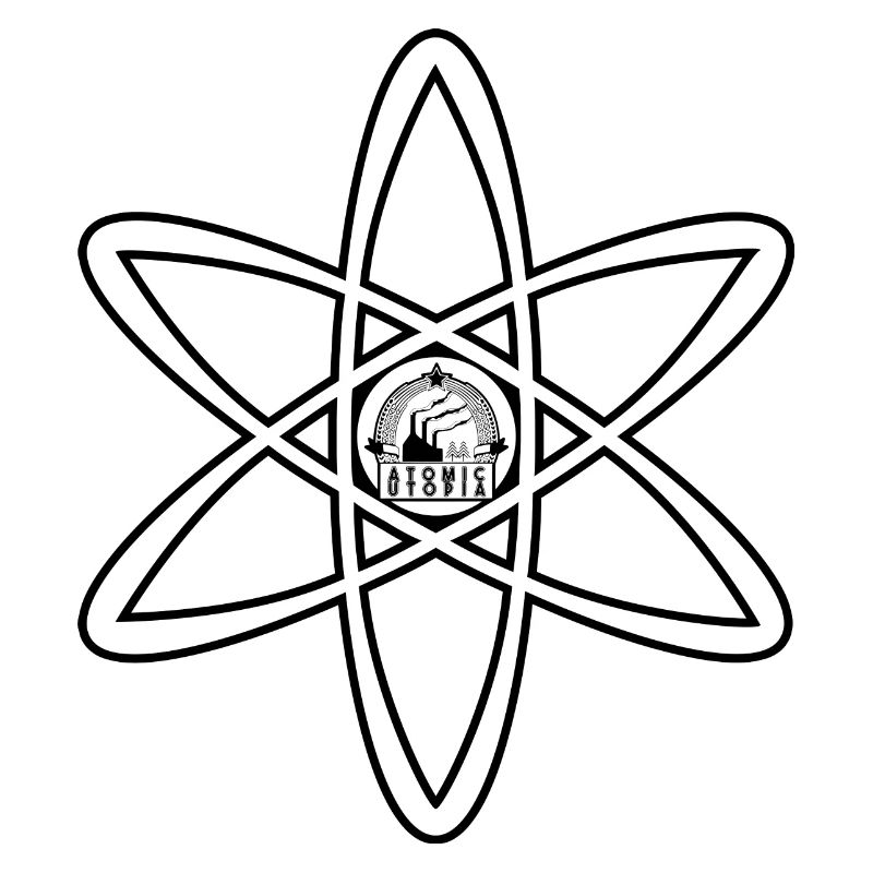 Atomic Utopia - Atom Emblem in White