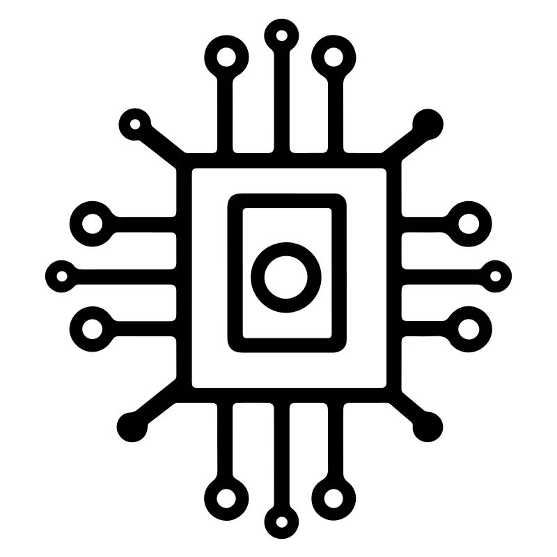 Digital Computer Chip Symbol