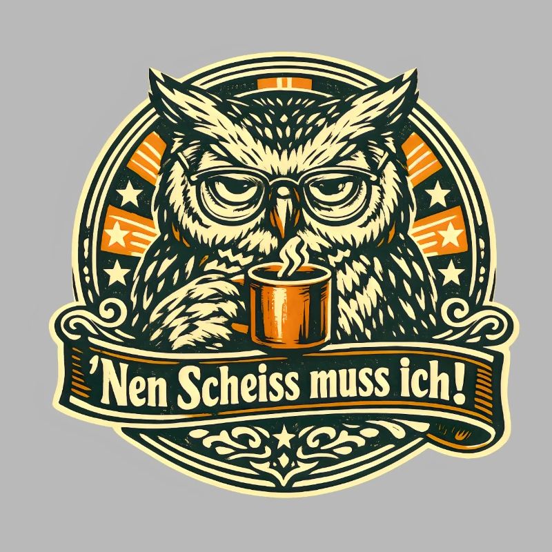 Nen Scheiss muss ich frecher Spruch mit Eule