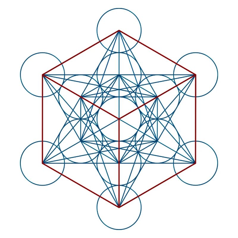 Metatron's Cube - blue red