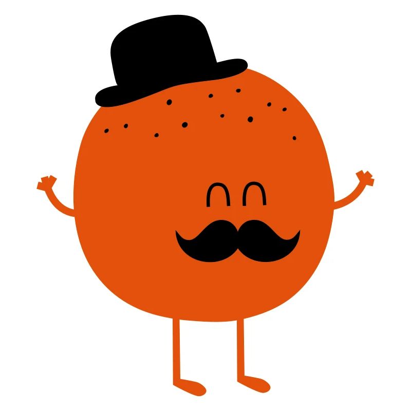 Funny Orange with Mustache