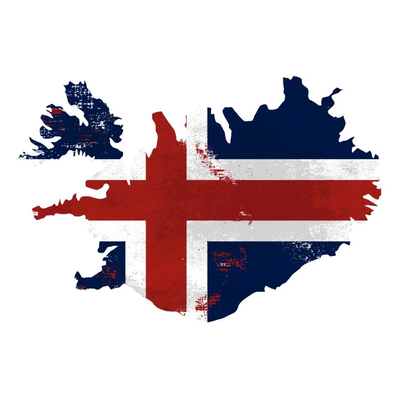 Iceland Flag Map