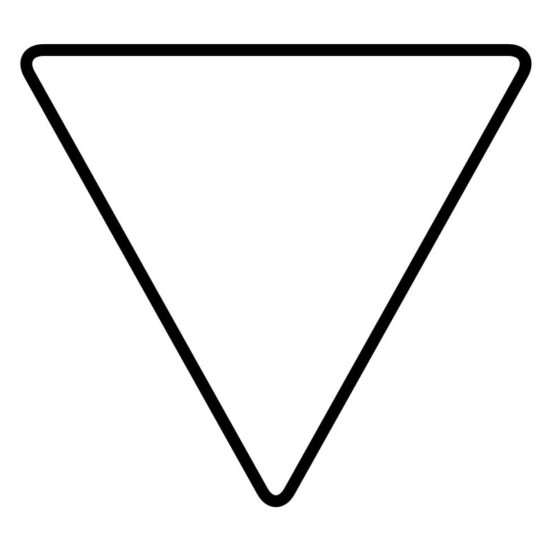 Dreieck mit abgerundeten Ecken als Warnschild