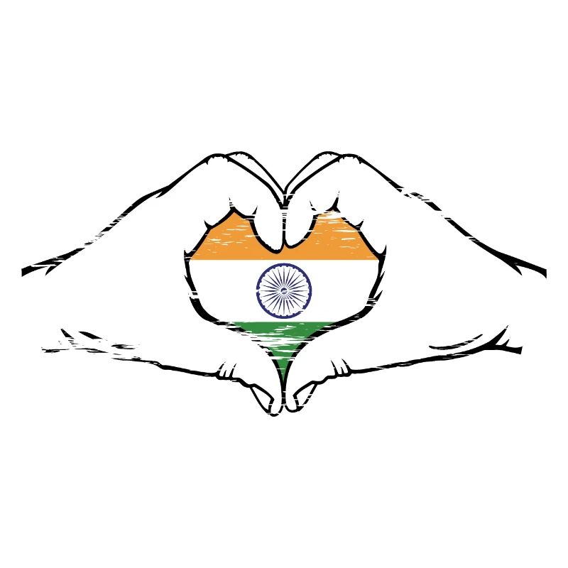 Drapeau de l’Inde en forme de coeur utilisé