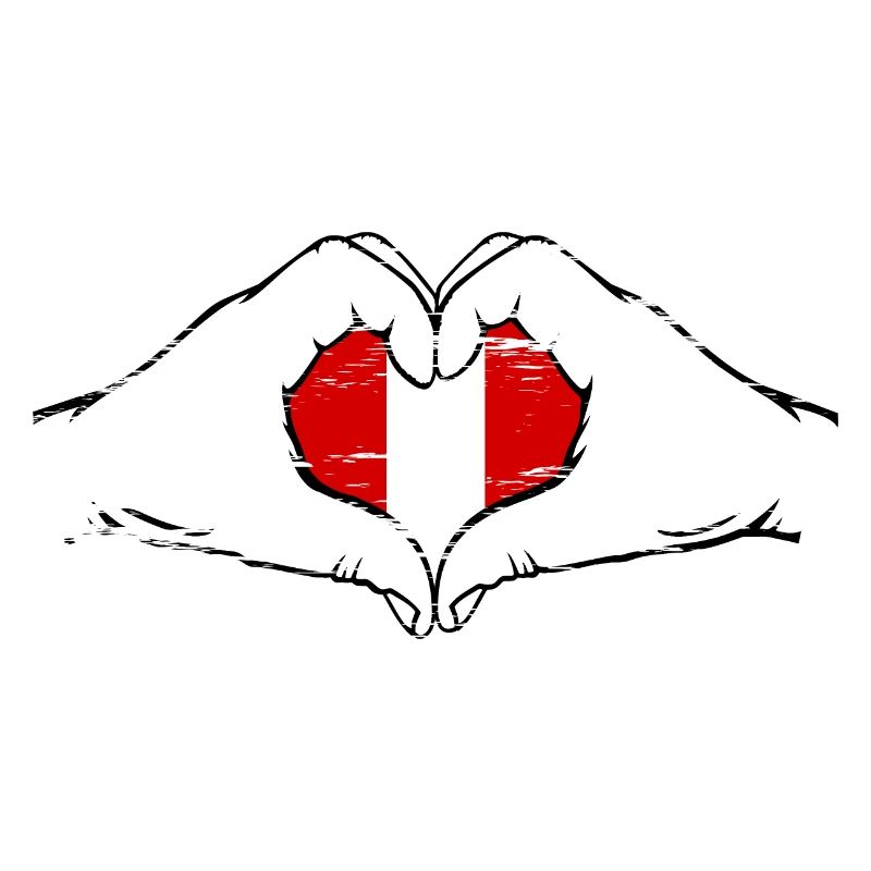 Peru Flag Heart Shape Used
