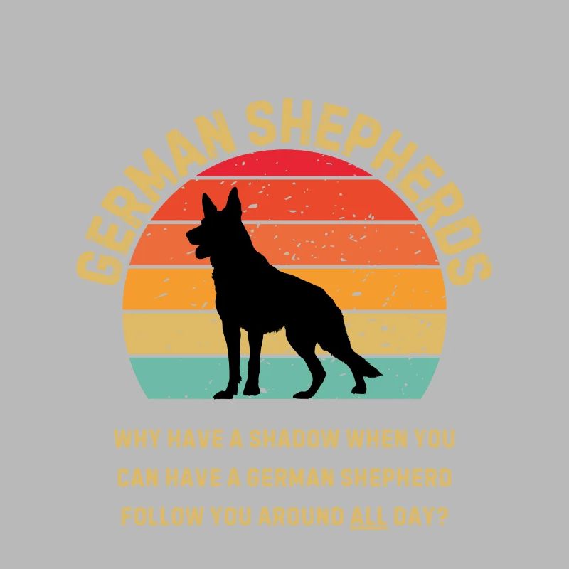 German Shepherd Retro Sunset