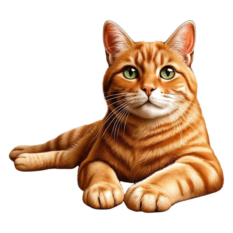 Realistic Orange Tabby Cat Portrait