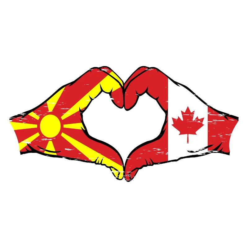 Macédoine, Canada, drapeau, mains, forme de coeur utilisé
