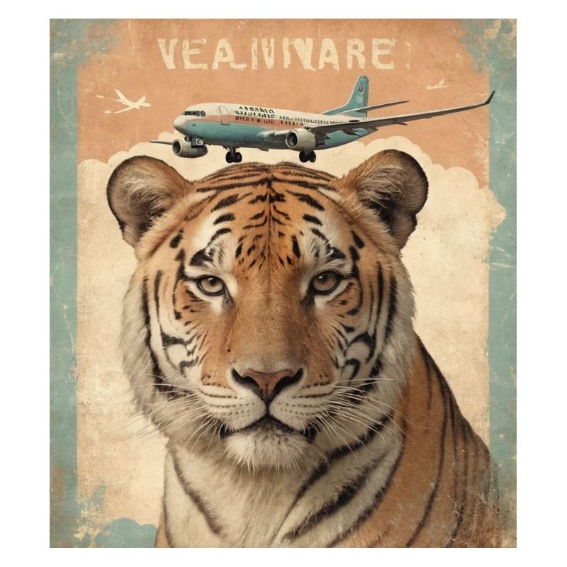 Tiger und Flugzeug