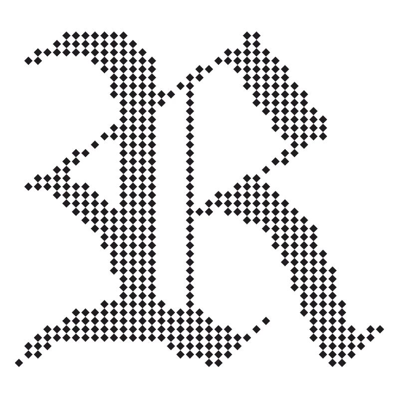 Conception typographique de lettres gothiques R