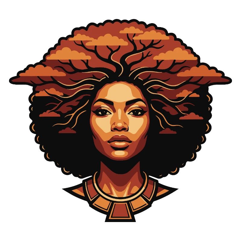 Baumhaar Afro-Porträt
