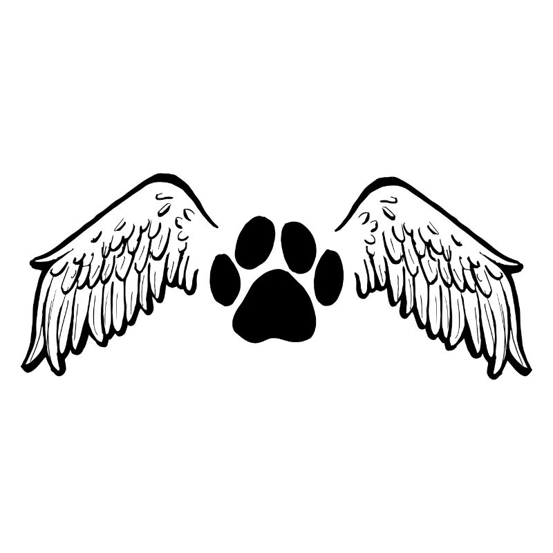 Patte de chien avec des ailes d’ange