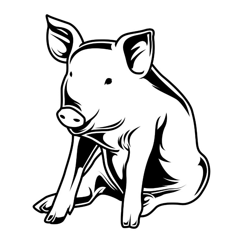 Pig sow boar silhouette