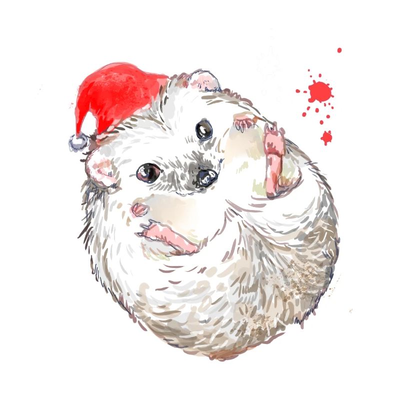 Hérisson de Noël - hérisson avec chapeau de Noël