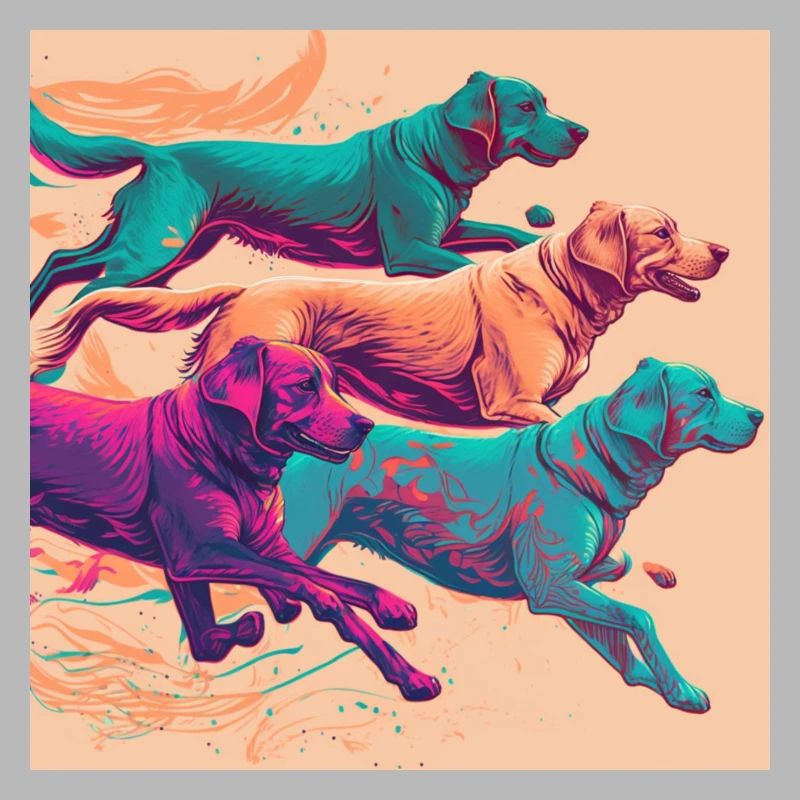 Bunte Hunde - Hunde Gruppe