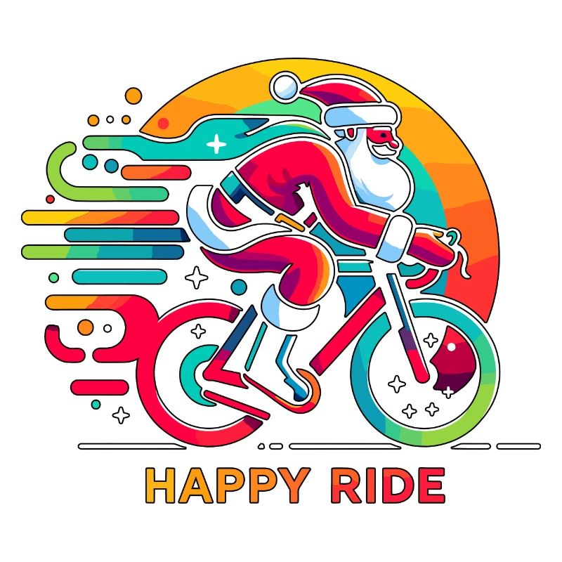 Lebendiger Weihnachtsmann Radfahren Illustration
