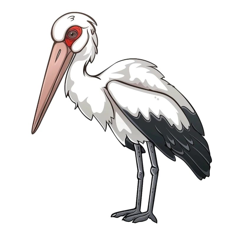 Stolzer Weißer Storch In Pose