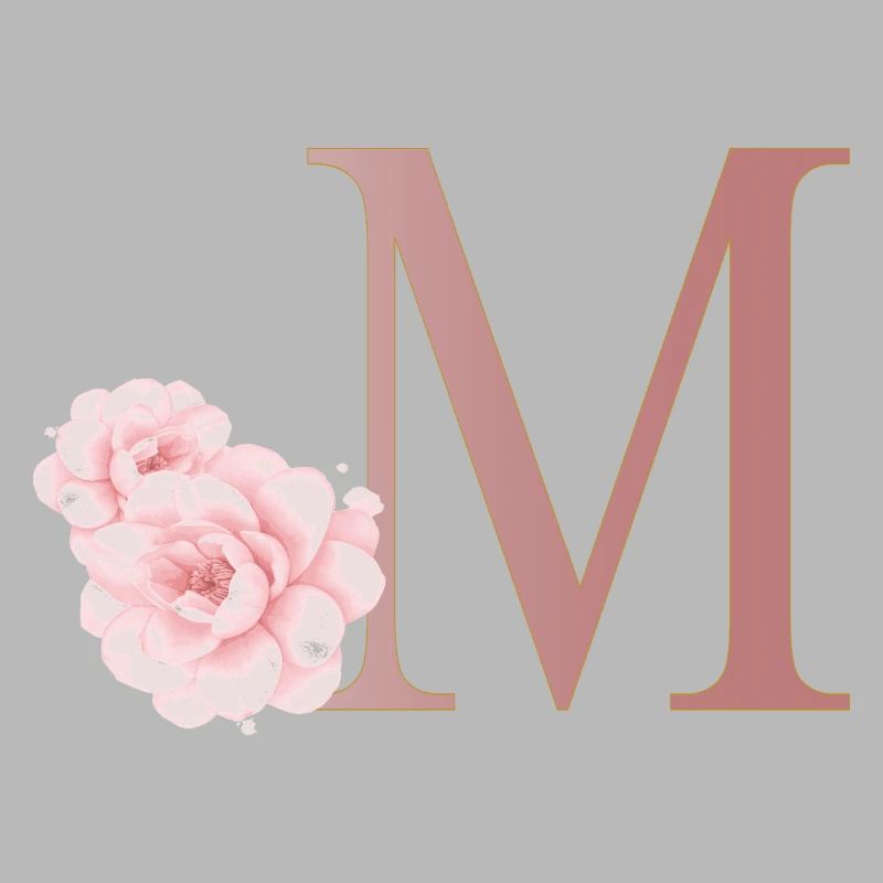 Buchstabe M mit Blumen