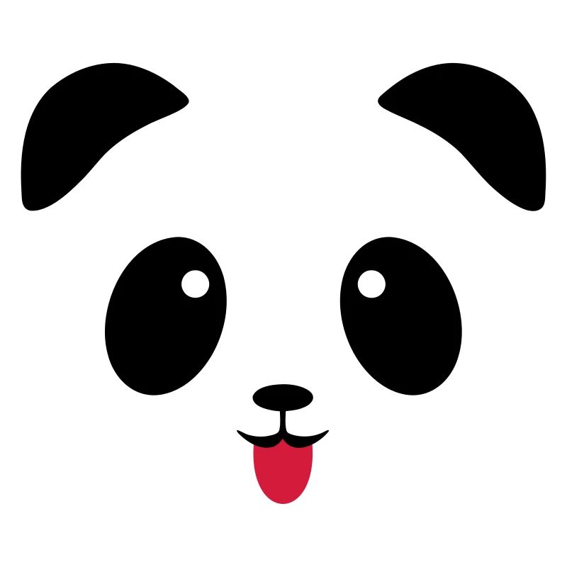 Panda face tongue