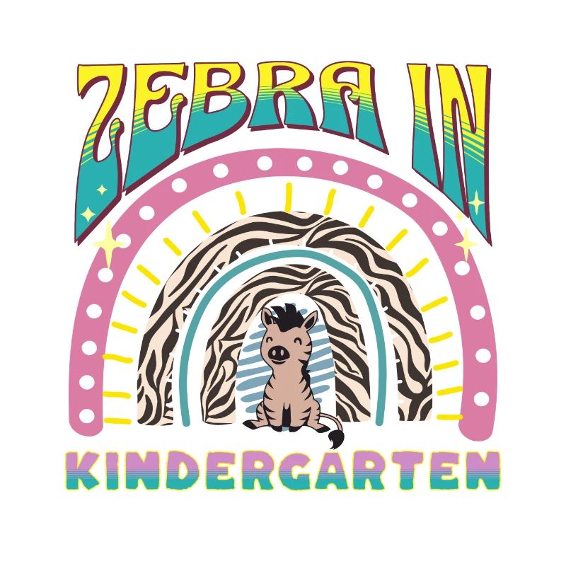 zebra in kindergarten rainbow zebra stripes design