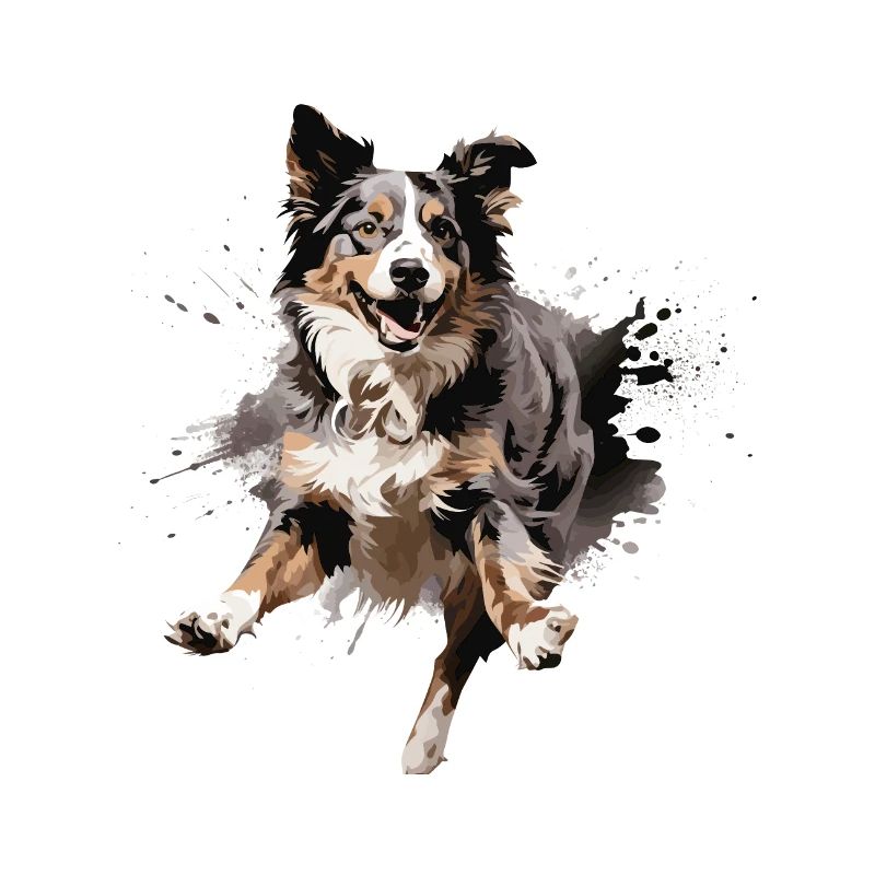 Australian Shepherd im Sprung Design