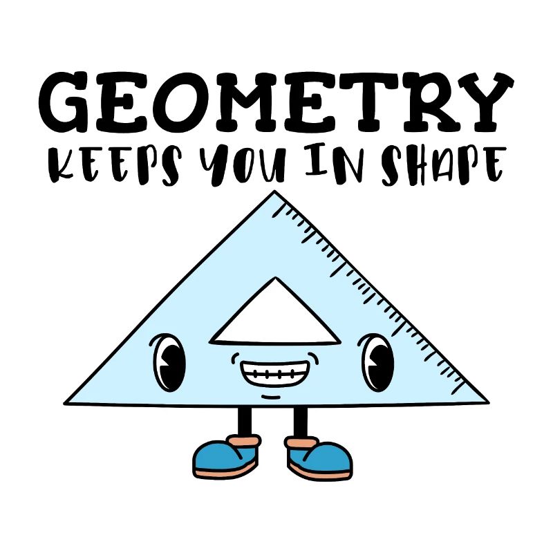 Smiling Triangle Ruler - Fun Geometry Character