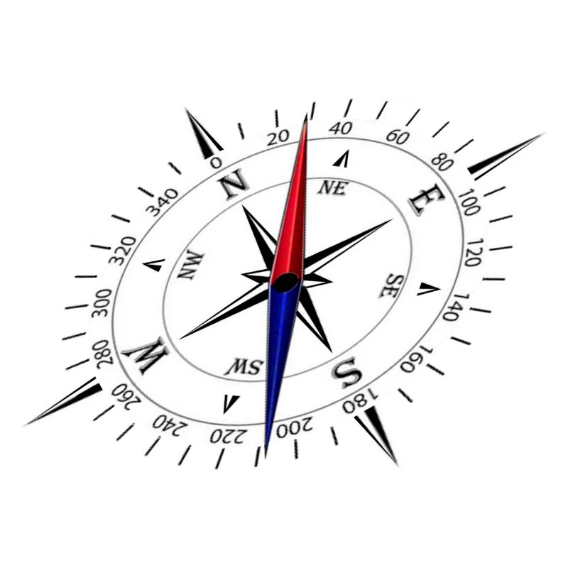 Compass with perspective and black scale