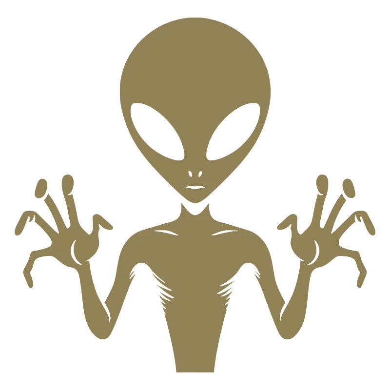 Alien Alien Body Silhouette with Hands: A unique d